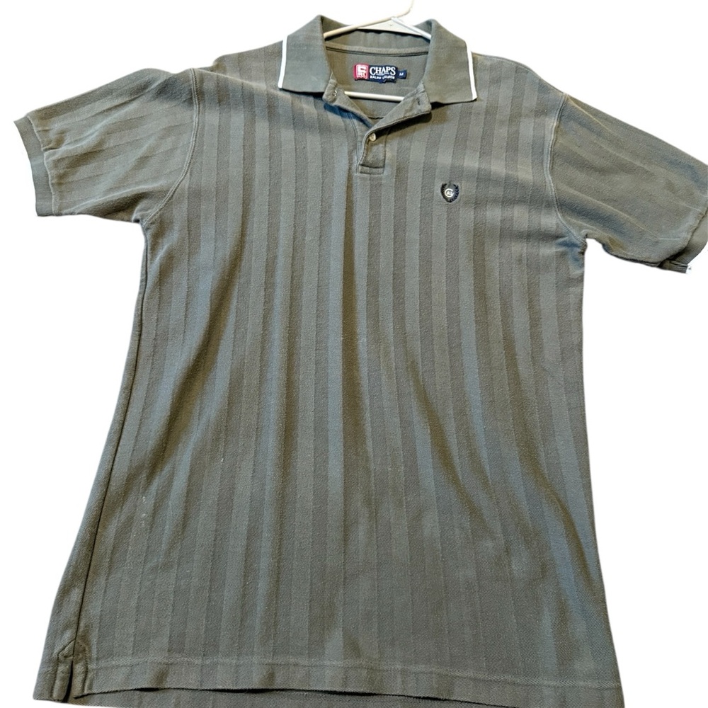 Chaps Green Polo Shirt Classic Knit size M